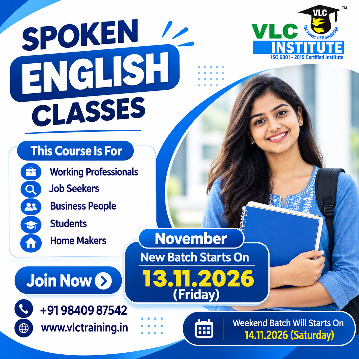 VLC Spoken English Classes Poster 3